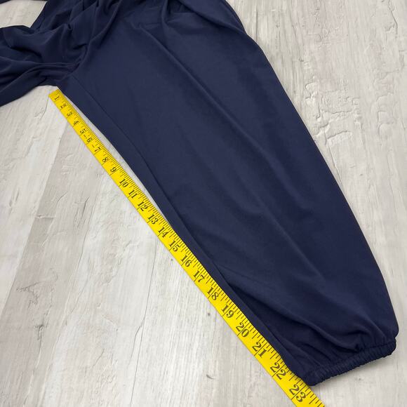 Gap Navy Blue Kimono Short Sleeve Split V-Neck One Piece Mid Calf Jumpsuit SM - Picture 9 of 9